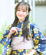 夕涼浴衣 星夜の花姫 二部式3点セット(上衣・下衣・兵児帯)