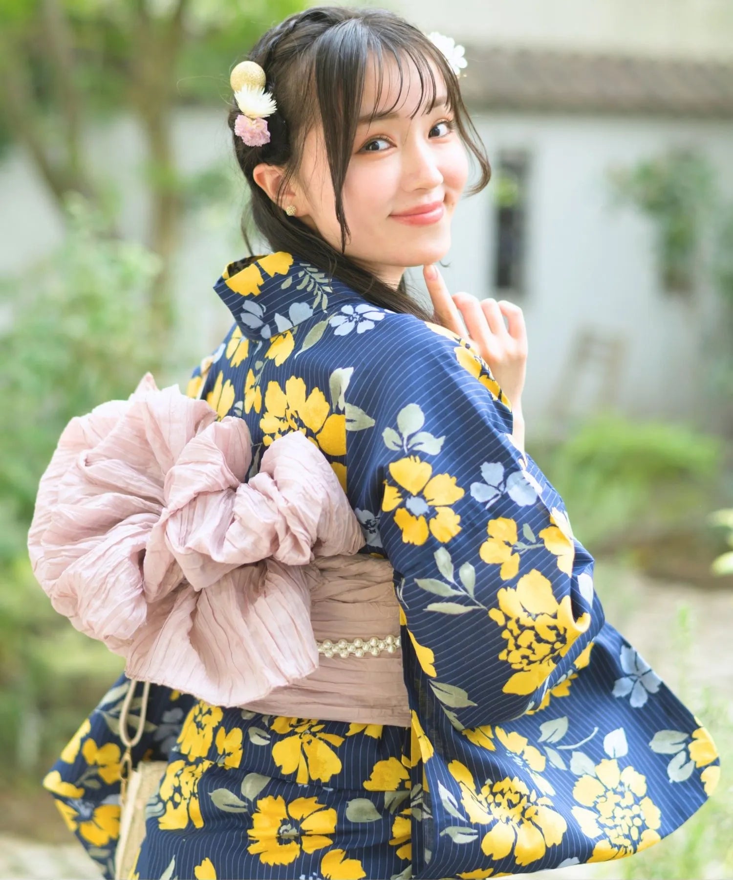夕涼浴衣 星夜の花姫 二部式3点セット(上衣・下衣・兵児帯)