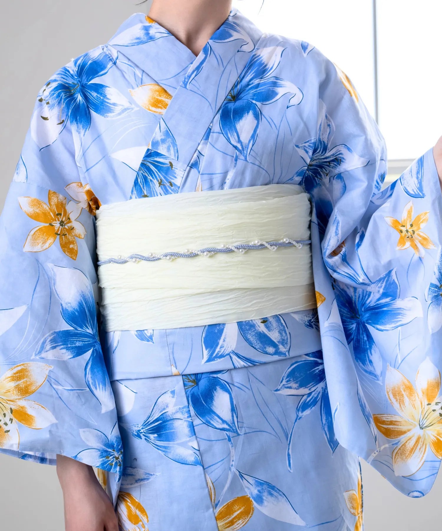 夏花浴衣 夏紋涼花 4点セット(浴衣・兵児帯・腰紐×2)