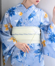 夏花浴衣 夏紋涼花 4点セット(浴衣・兵児帯・腰紐×2)