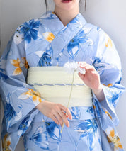 夏花浴衣 夏紋涼花 4点セット(浴衣・兵児帯・腰紐×2)