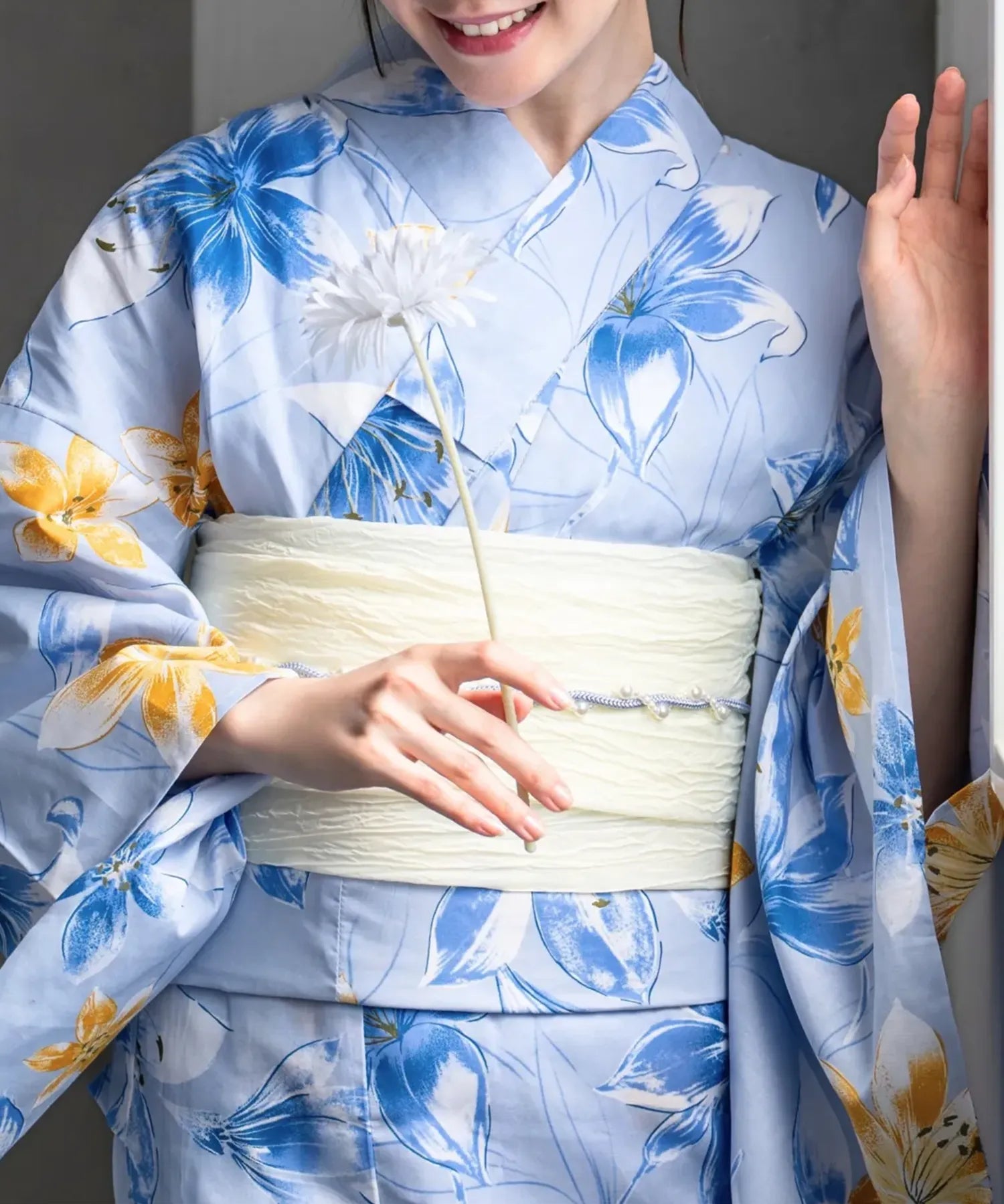 夏花浴衣 夏紋涼花 4点セット(浴衣・兵児帯・腰紐×2)