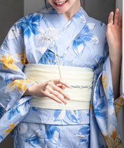 夏花浴衣 夏紋涼花 4点セット(浴衣・兵児帯・腰紐×2)