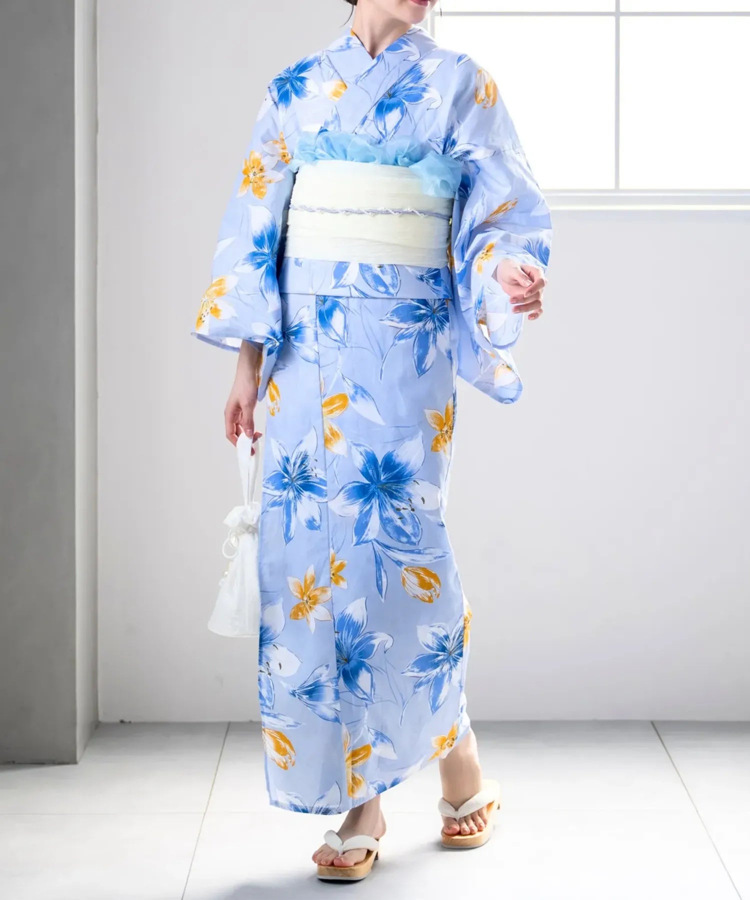 夏花浴衣 夏紋涼花 4点セット(浴衣・兵児帯・腰紐×2)