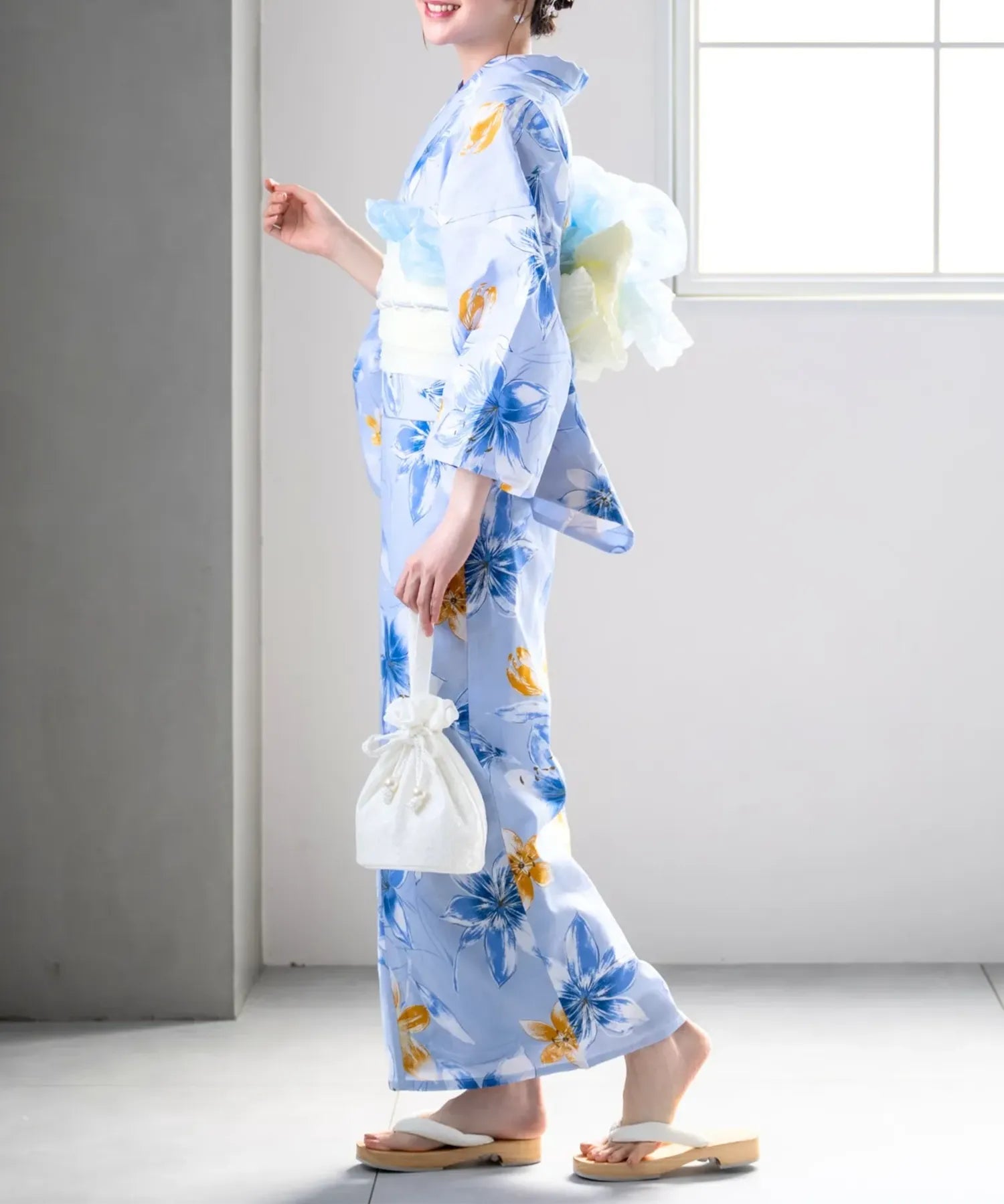 夏花浴衣 夏紋涼花 4点セット(浴衣・兵児帯・腰紐×2)