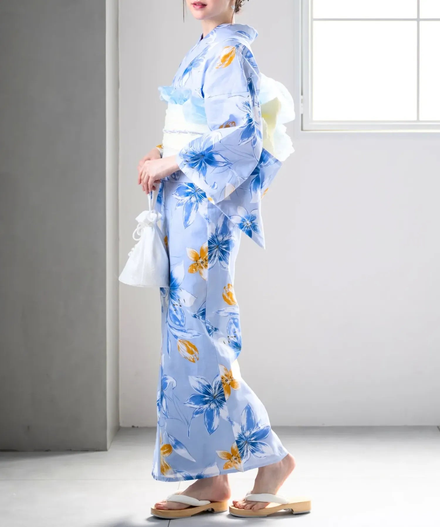 夏花浴衣 夏紋涼花 4点セット(浴衣・兵児帯・腰紐×2)