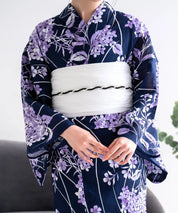夏花浴衣 花影の紫陽花 4点セット(浴衣・兵児帯・腰紐×2)