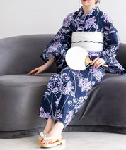 夏花浴衣 花影の紫陽花 4点セット(浴衣・兵児帯・腰紐×2)