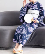 夏花浴衣 花影の紫陽花 4点セット(浴衣・兵児帯・腰紐×2)