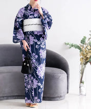 夏花浴衣 花影の紫陽花 4点セット(浴衣・兵児帯・腰紐×2)