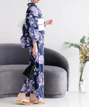 夏花浴衣 花影の紫陽花 4点セット(浴衣・兵児帯・腰紐×2)