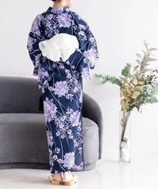 夏花浴衣 花影の紫陽花 4点セット(浴衣・兵児帯・腰紐×2)