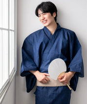 粋夏浴衣 和調藍織 メンズ 3点セット(浴衣・角帯・雪駄)