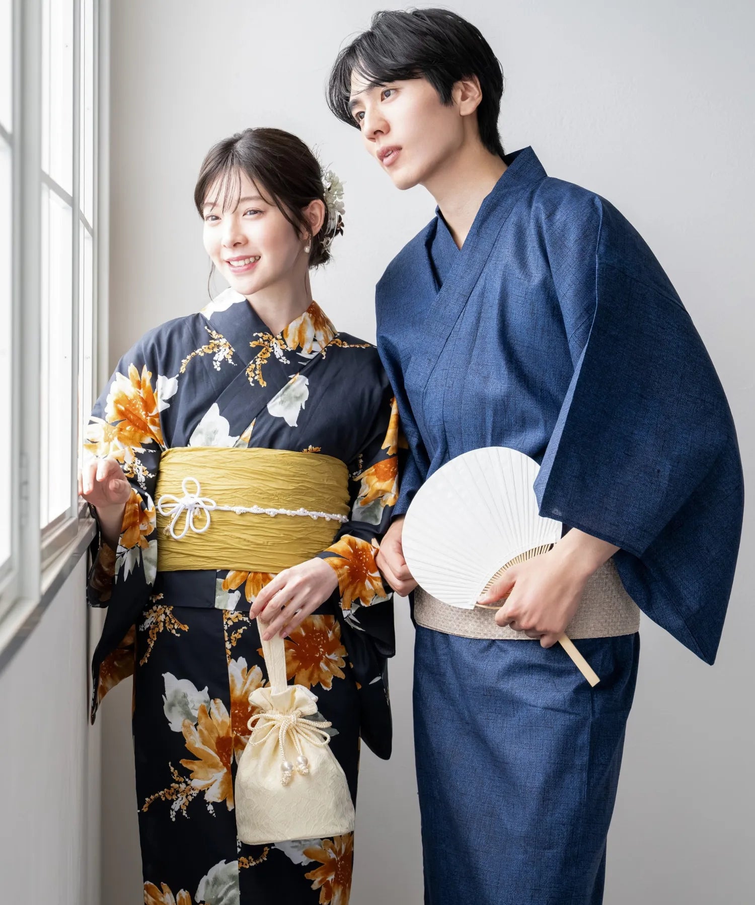 粋夏浴衣 和調藍織 メンズ 3点セット(浴衣・角帯・雪駄)