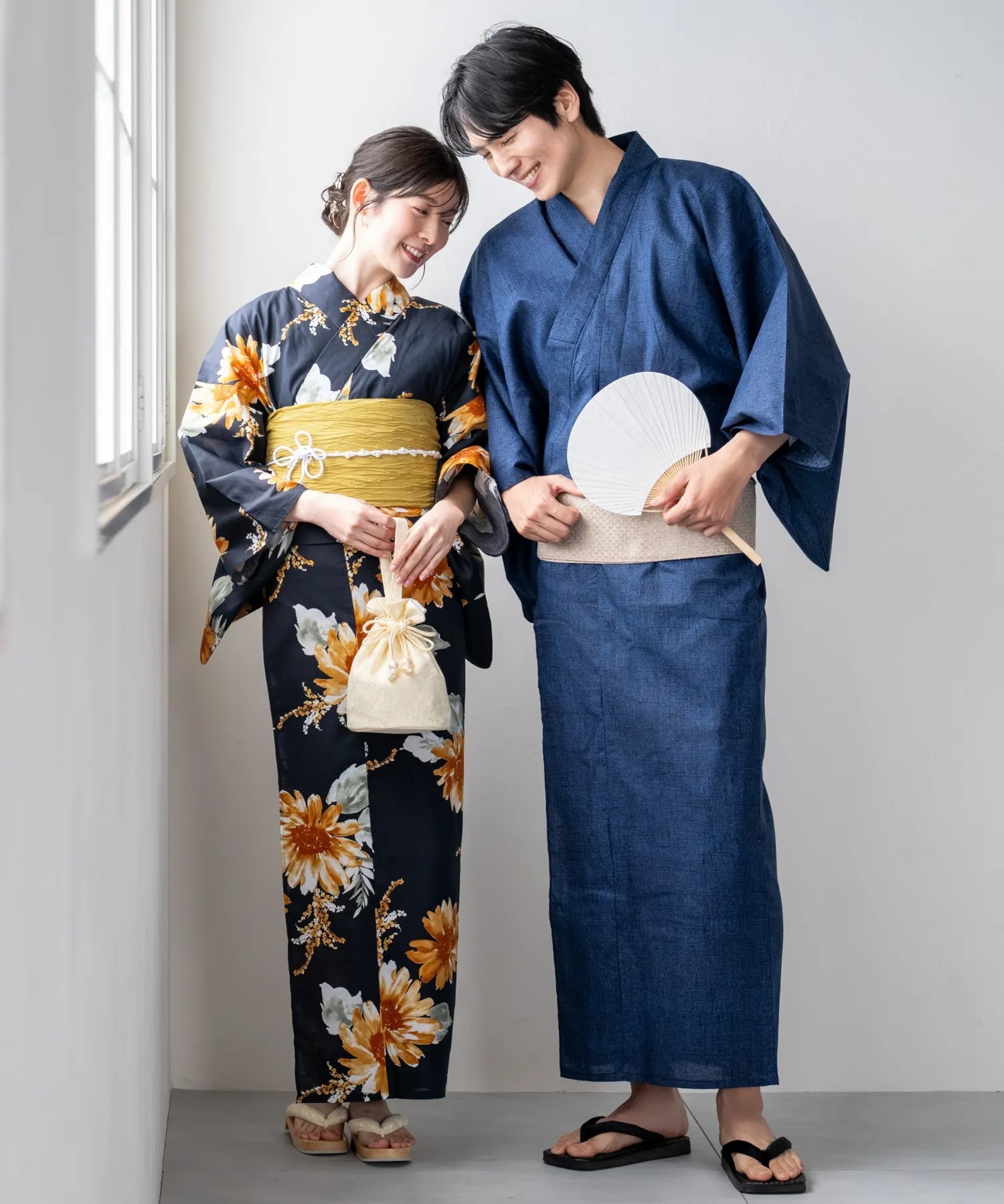 粋夏浴衣 和調藍織 メンズ 3点セット(浴衣・角帯・雪駄)