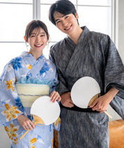 粋夏浴衣 漆墨粋織 メンズ 3点セット(浴衣・角帯・雪駄)